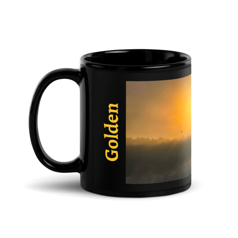 Black Glossy Mug - Golden Hour Sunrise
